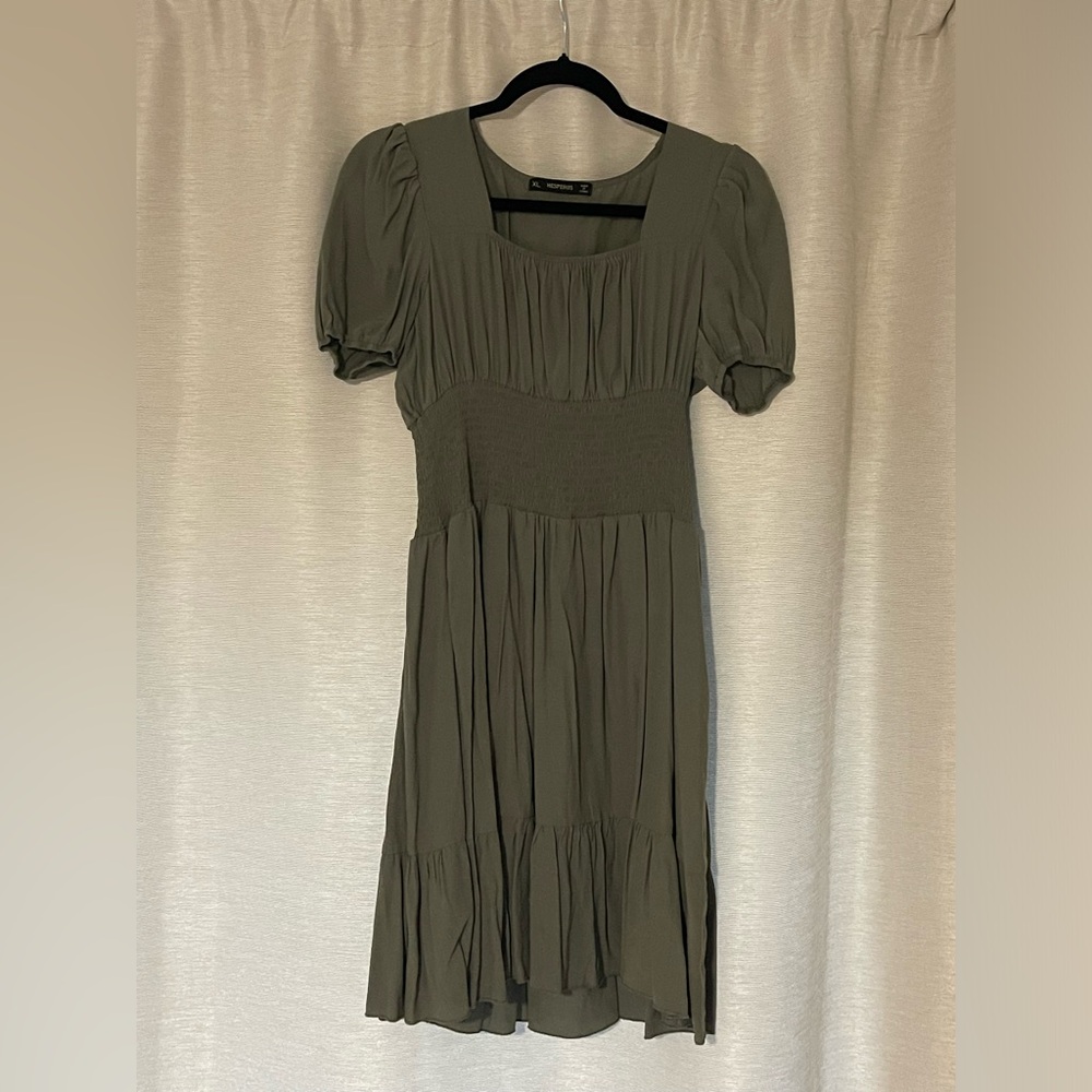 Elegant Olive Green Dress